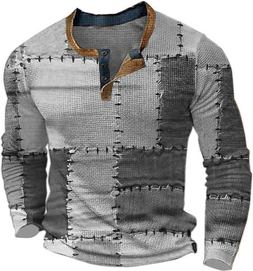 Quentin™ | T-shirt vintage à carreaux patchwork pour homme