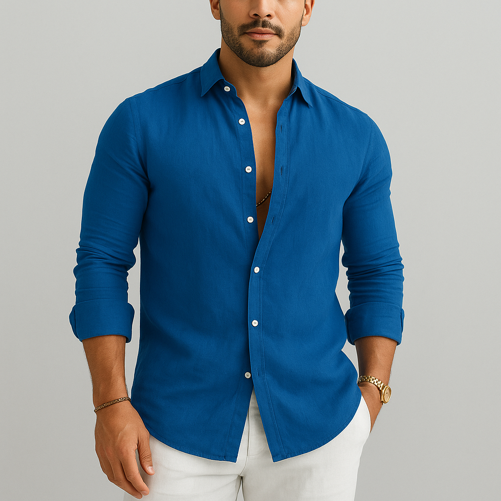 Thomas™ | Chemise en coton à col italien